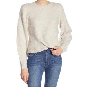 Joie Stavan Sweater Twist Front Cozy Pullover Metallic Snow Women’s Size Large